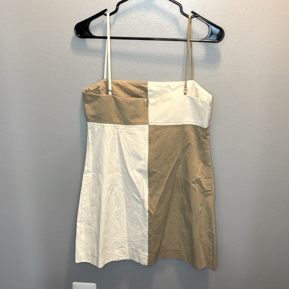 BEC & BRIDGE Artie Mini Dress Tan/White Size 8 - Picture 3 of 5